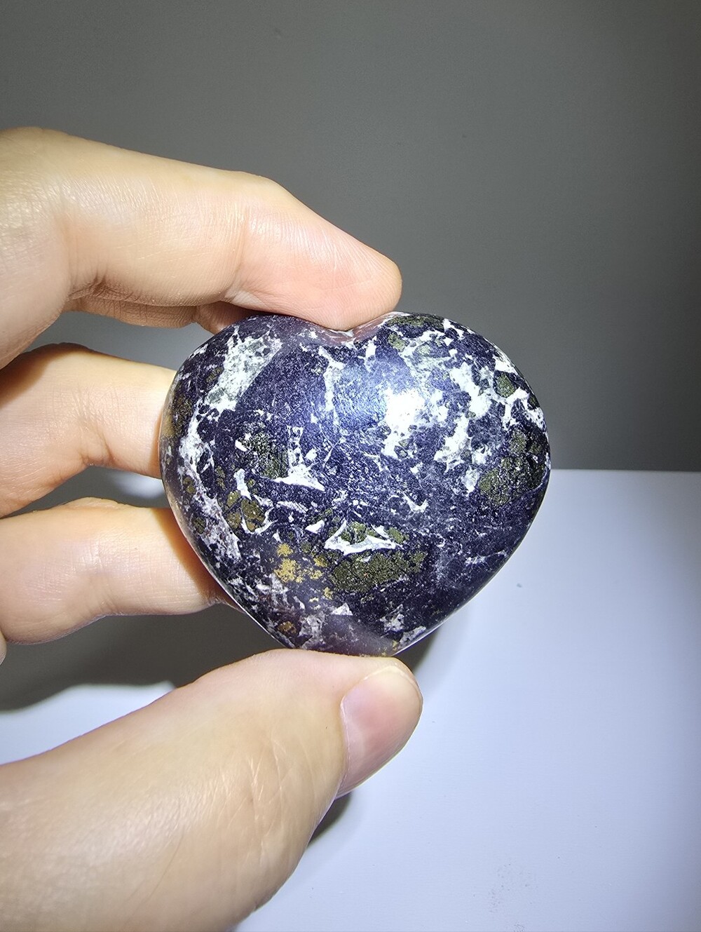 Covellite Metalic Dark Blue Crystal Heart